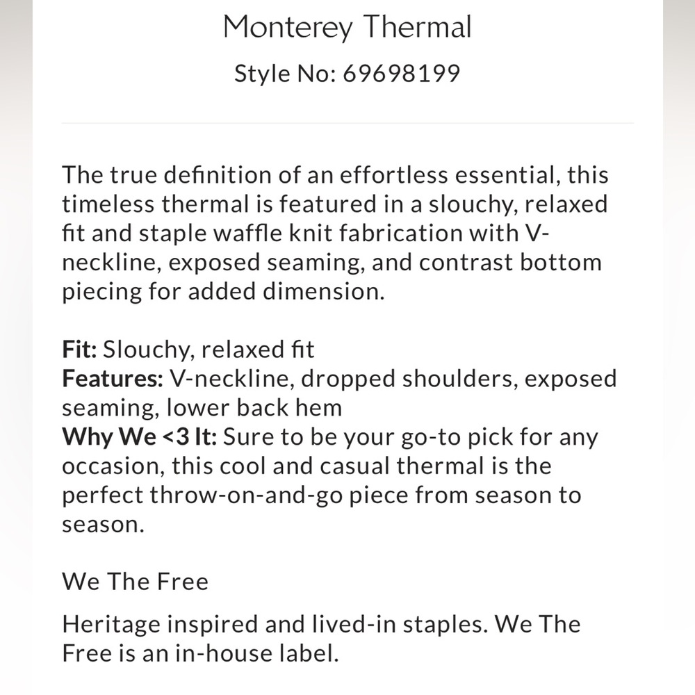 We The Free Monterey Thermal - Picture 7 of 7